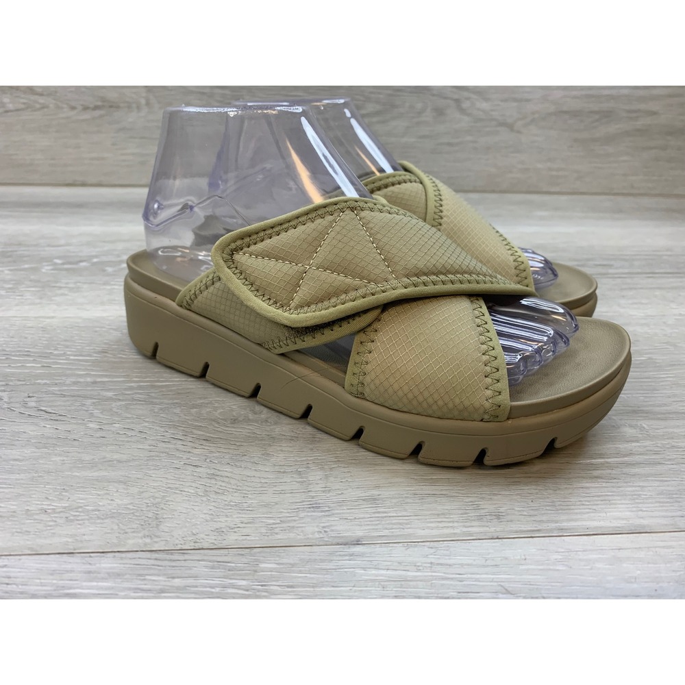 Alegria Cross Strap Platform Slide Sandals Women's 7 Green Comfort Shoes